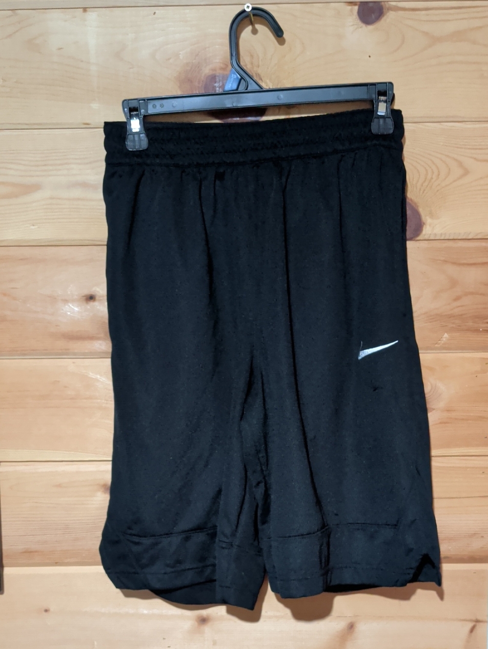 Nike Black Men's Athletic Shorts with White Swoosh